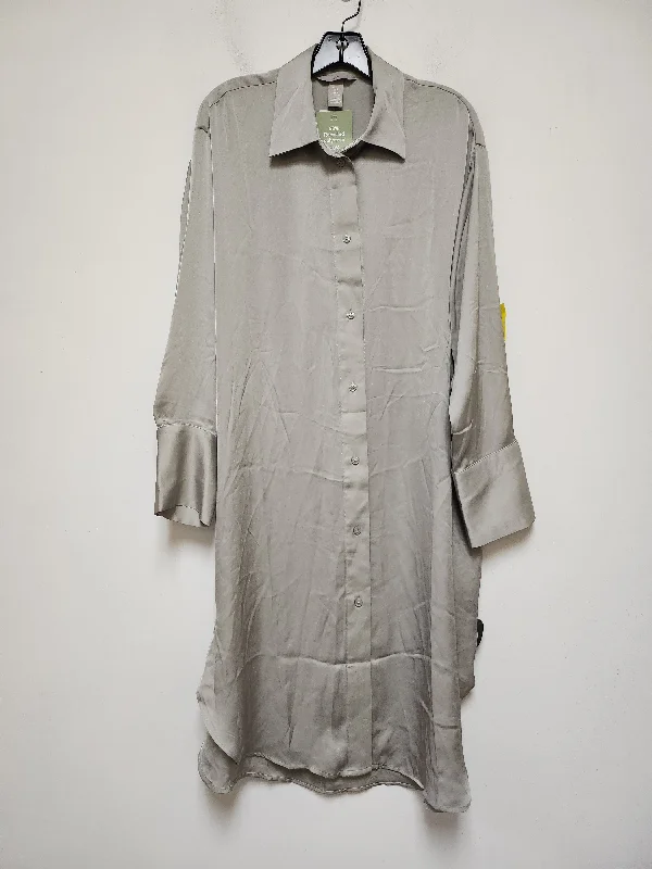 Dress Casual Midi By H&m In Grey, Size: M