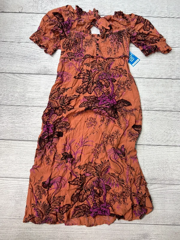 New! Dress Casual Midi By Anthropologie In Orange, Size: S