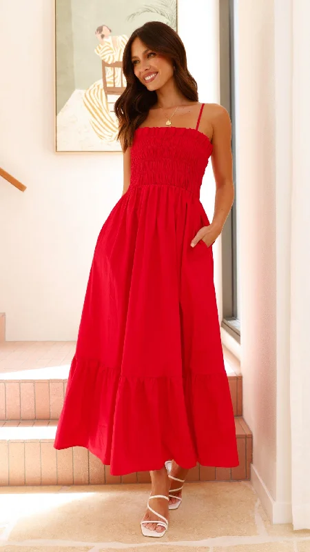 Olivera Maxi Dress - Red