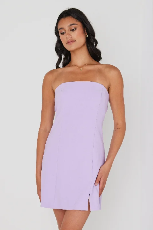 Tijuana Lilac Structured Removeable Strap Mini Dress