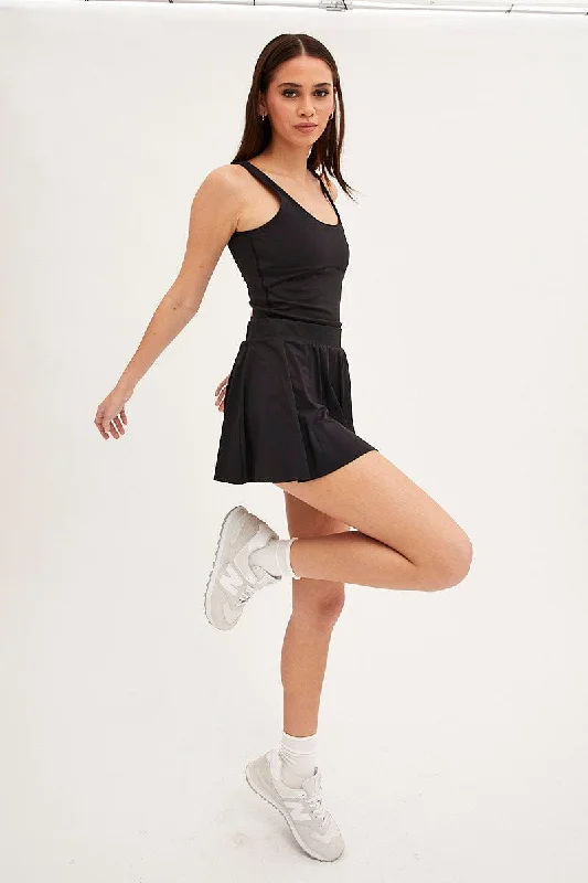 Black Flare Skort Activewear