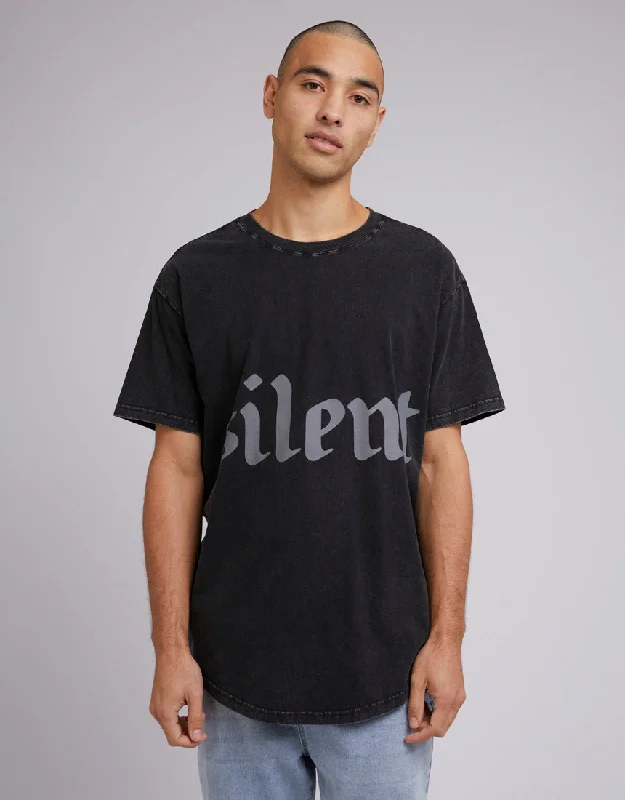 Silent Theory Mens Wrap Around Tee Washed Black