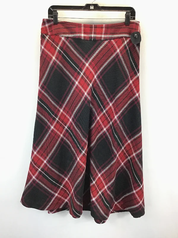 Skirt Midi By East 5th In Black & Red, Size: 12