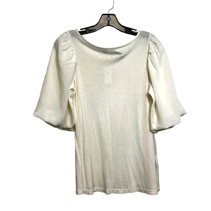 Top Short Sleeve By Banana Republic O In Ivory, Size: S