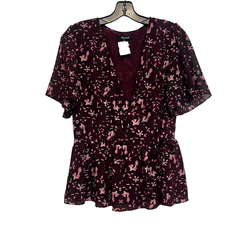 Top Short Sleeve By Clothes Mentor In Wine, Size: S