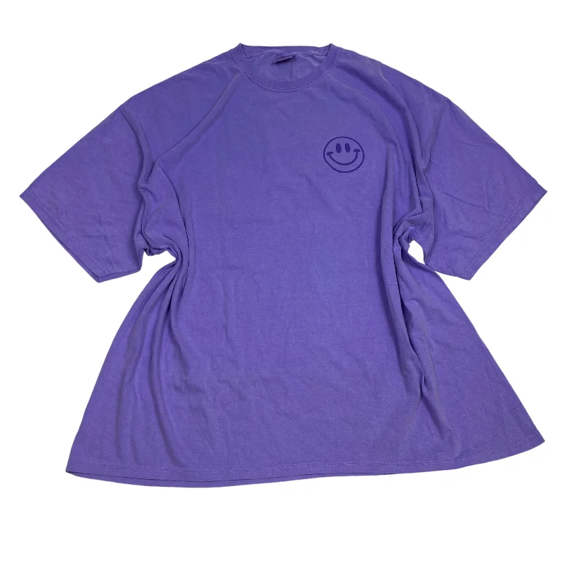 Top Short Sleeve By Comfort Colors In Purple, Size: 4x