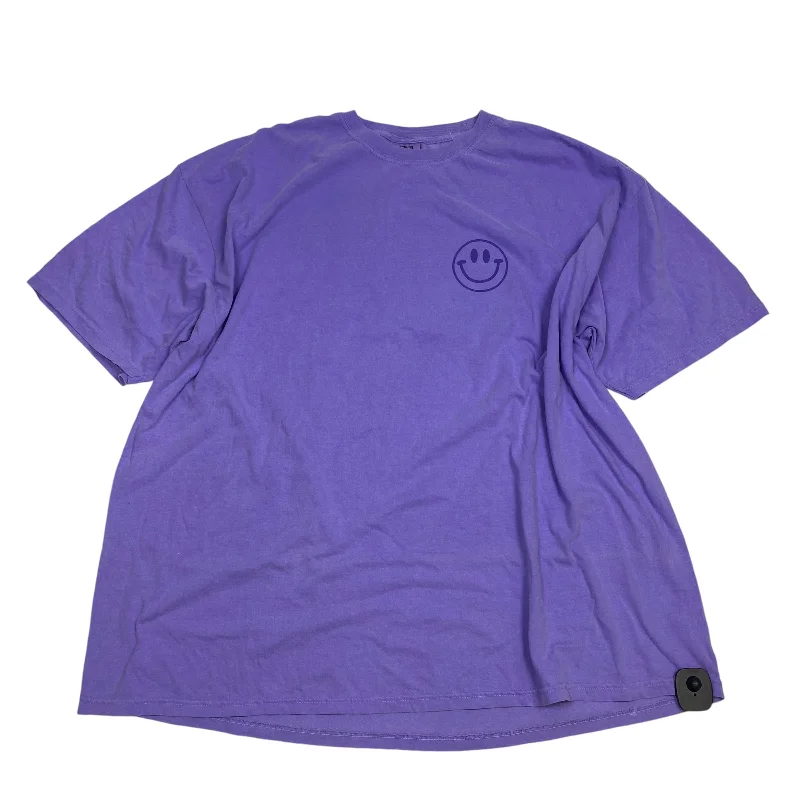 Top Short Sleeve By Comfort Colors In Purple, Size: 4x