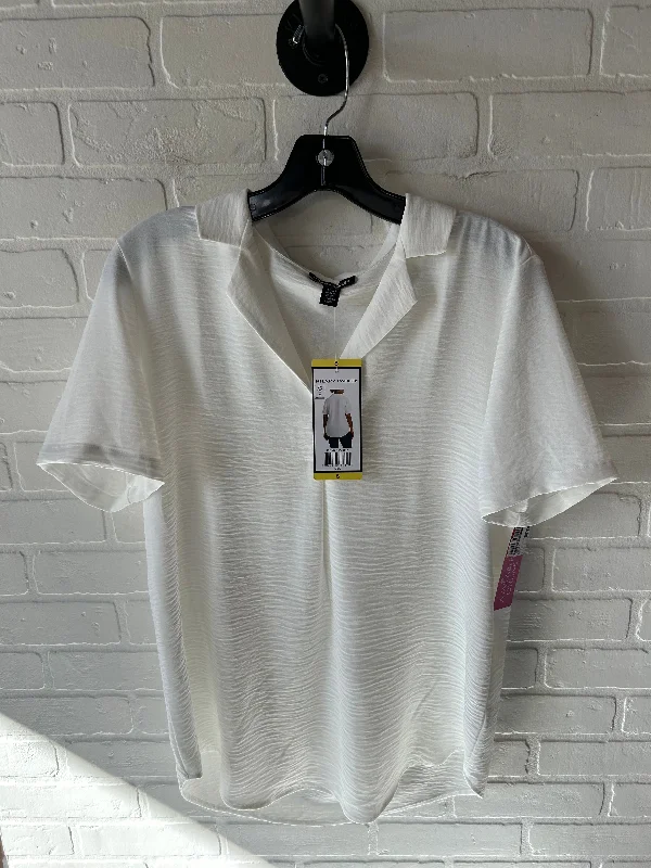 Top Short Sleeve By Hilary Radley In White, Size: S