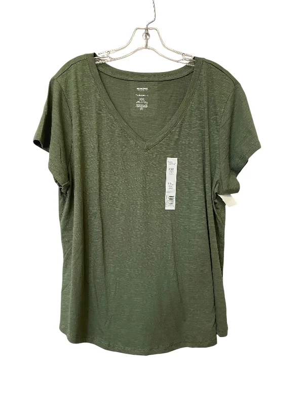 Top Short Sleeve By Sonoma In Green, Size: 2x