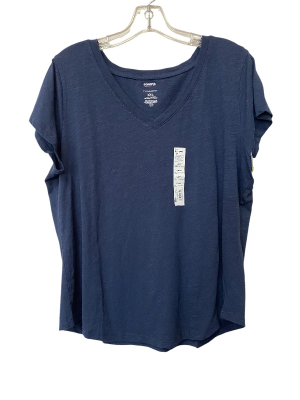 Top Short Sleeve By Sonoma In Navy, Size: 2x