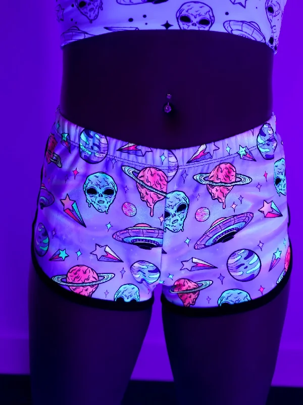 Neon Space Trip Retro Shorts