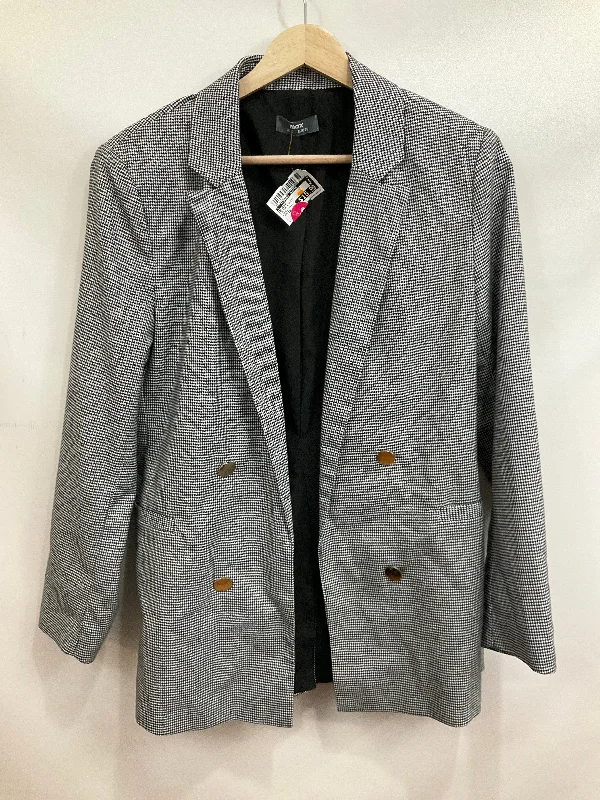 Blazer By Clothes Mentor In Black & White, Size: 12