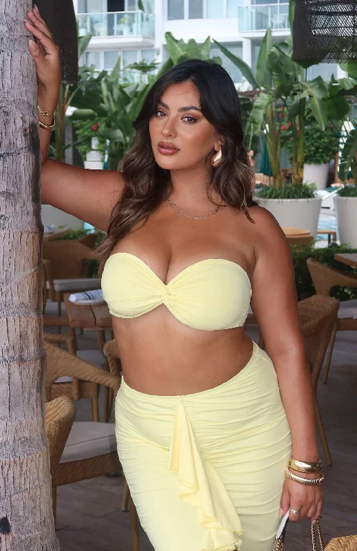 In Her Element Strapless Crop Buttercup