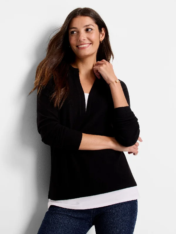 NIC+ZOE NZT Cozy Mix Media Layer Top