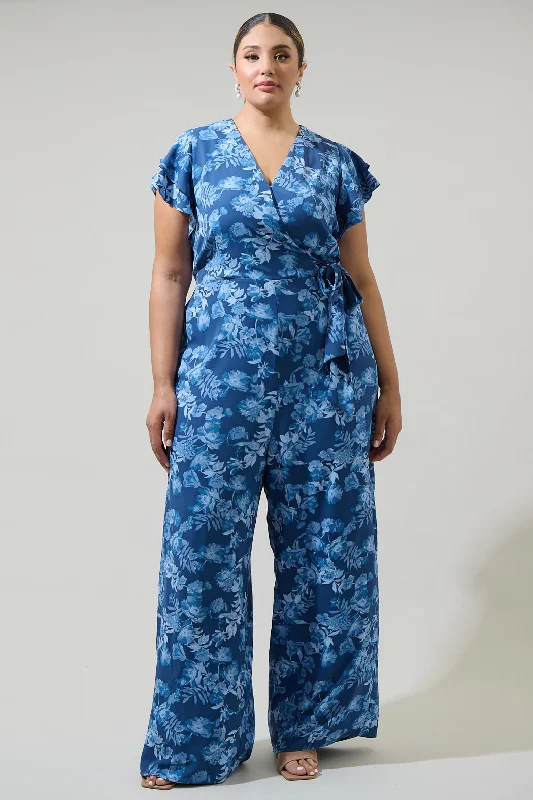 Bary Floral Tiley Wide Leg Jumpsuit Curve