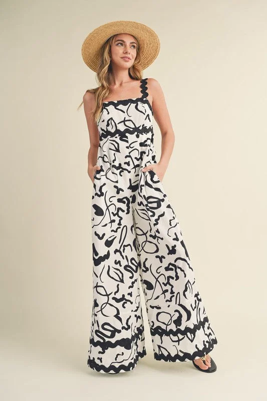 Summer Trends Black Print Jumpsuit