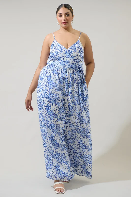 Camellia Floral Vicky Wide Leg Jumpsuit Curve