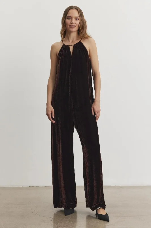 CIENNA SILK VELVET JUMPSUIT