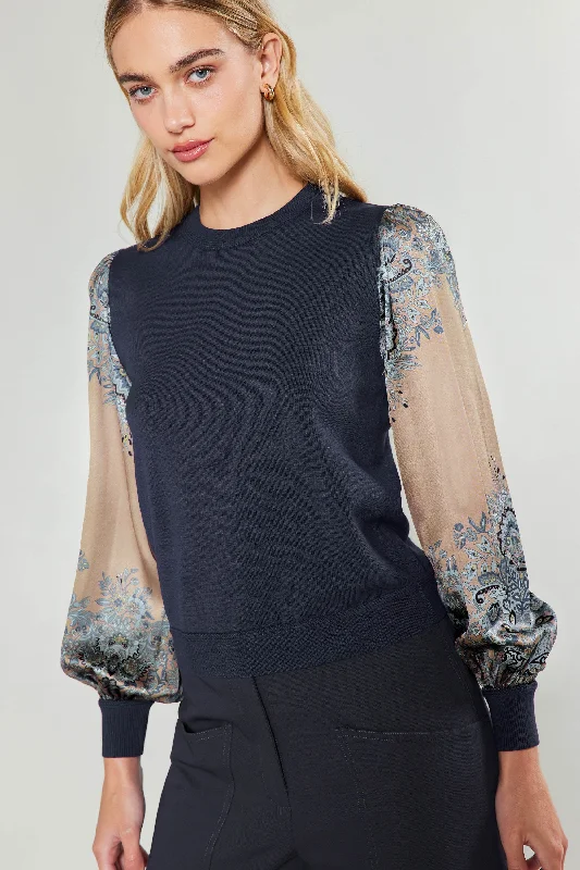 Ornate Motif Sweater Top