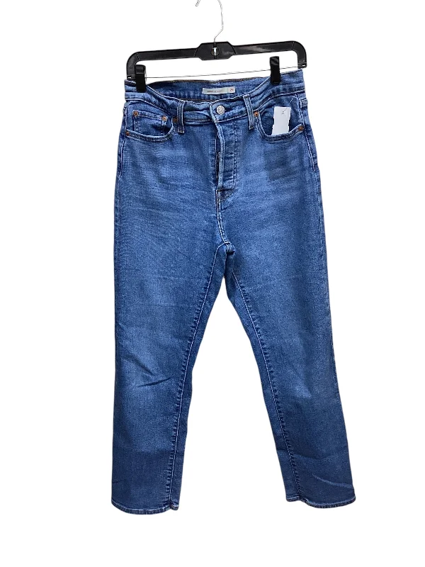 Jeans Straight By Levis In Blue Denim, Size: 8