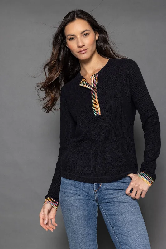 Lisa Todd Double Track Henley Sweater