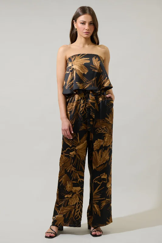 Palm Tropics Midnight Pinal Strapless Jumpsuit