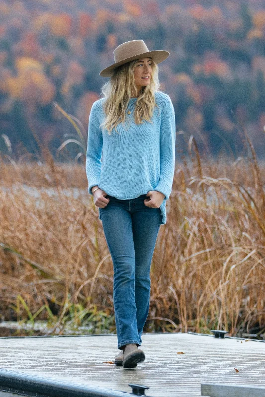 Relaxed Crew Sweater - Serenity Blue