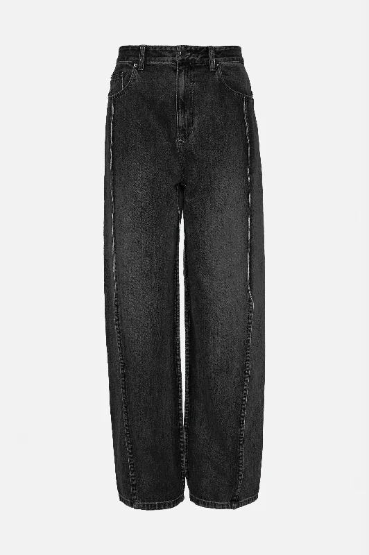 Vintage Black Denim Tuck Jean - Regular