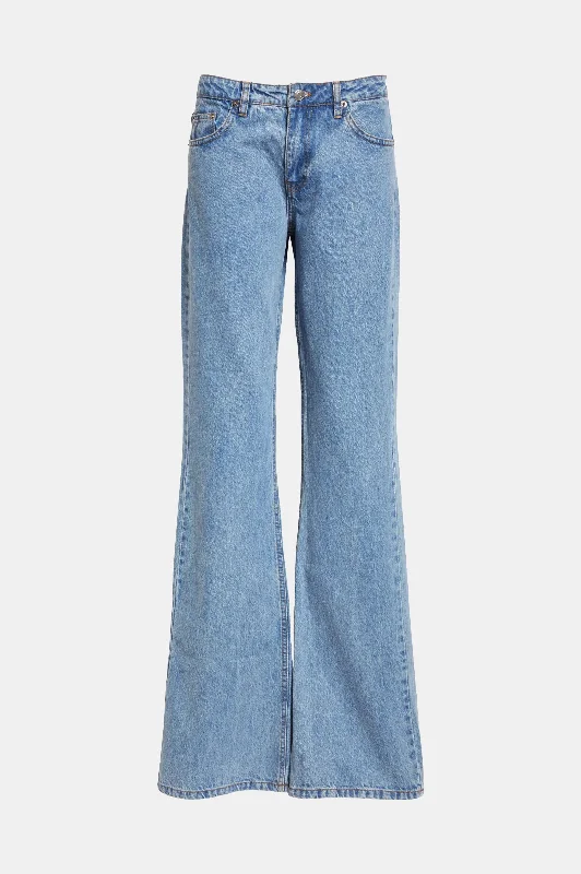 Wide Leg Jeans in Washed Blue