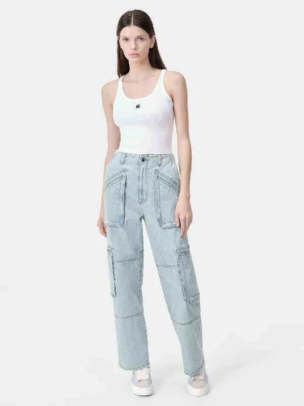 WOMEN - WOMEN'S CARGO LOOSE - Light Indigo