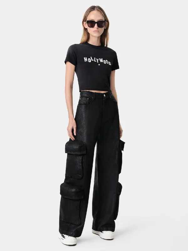 WOMEN - WOMEN'S WAXED BAGGY CARGO JEAN - Black