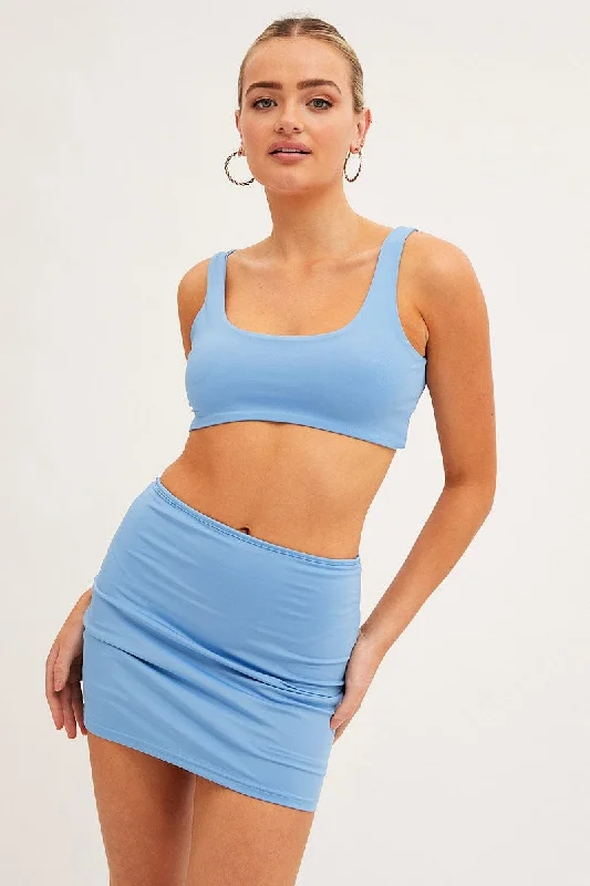 Blue Bralette Double Layer