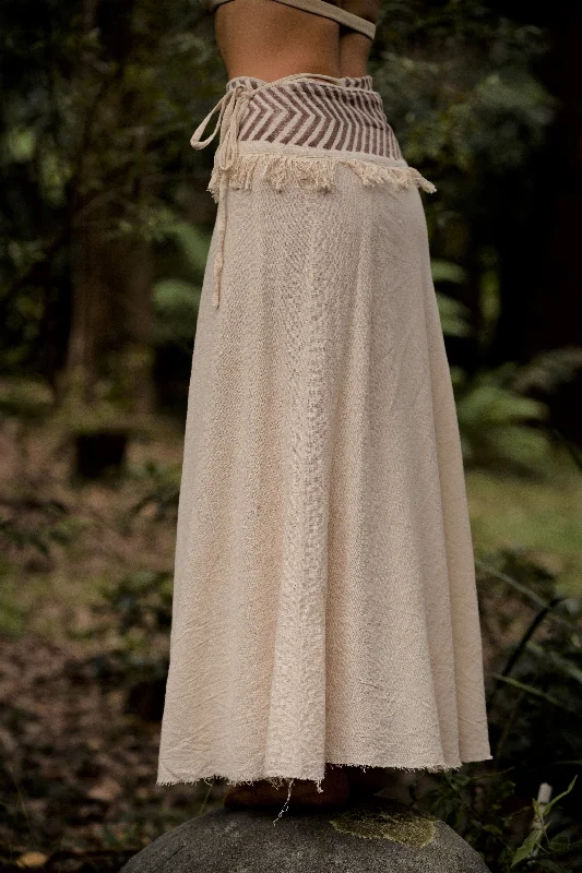 Nepali Cotton Skirt - Cream