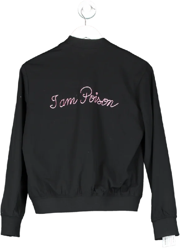 Black "i Am Poison" Embroidered Bomber Jacket  - DIOR PR Rare Item UK XS