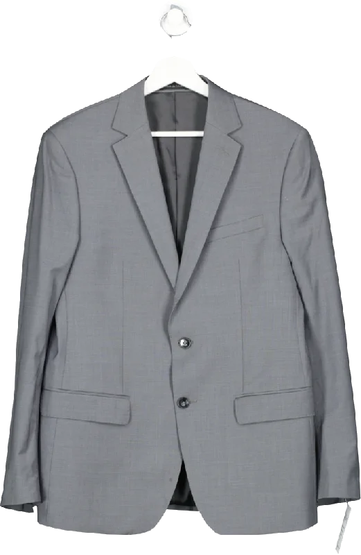 Calvin Klein Grey Slim Technische Colbert Wool Blend Blazer UK 40"