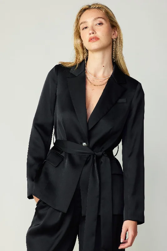 Silky Belted Blazer