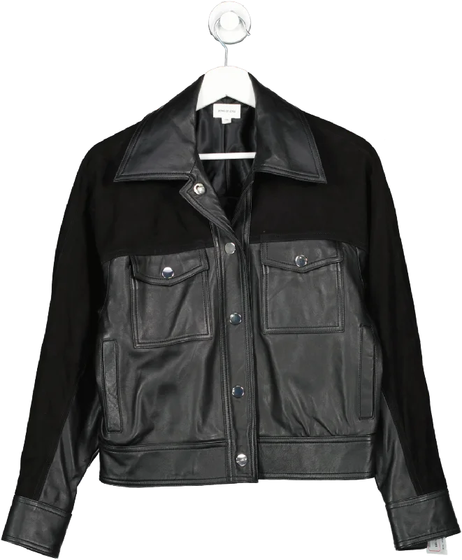 Song of Style Black Davi Leather Jacket UK XXS